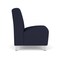 Lesro Siena Lounge Reception Armless Guest Chair, Brushed Steel, OH Navy Upholstery SN1102 - alternate 3